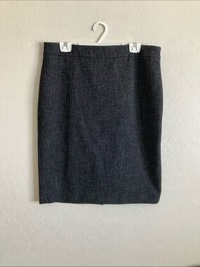 Ann Taylor Factory Skirt Women’s 14 Gray Black Pinstripe Office Wear